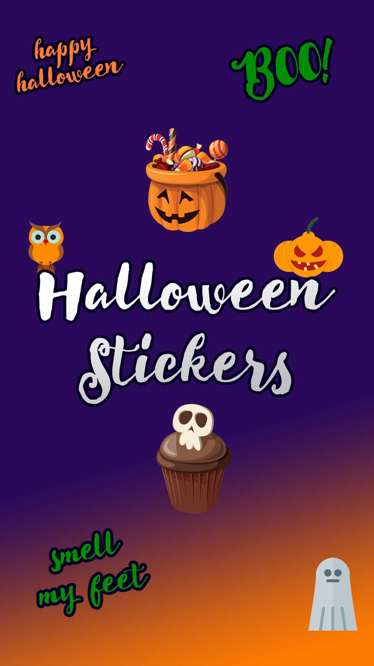 Cute Halloween Stickers iMessage App Plumeria  Design